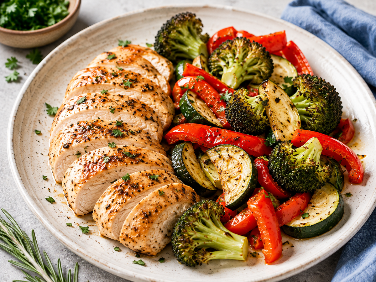 Roasted Chicken Breast with Roasted Vegetables