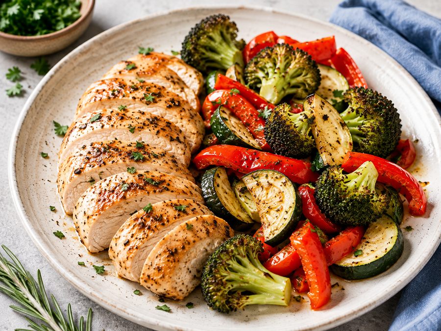 Roasted Chicken Breast with Roasted Vegetables