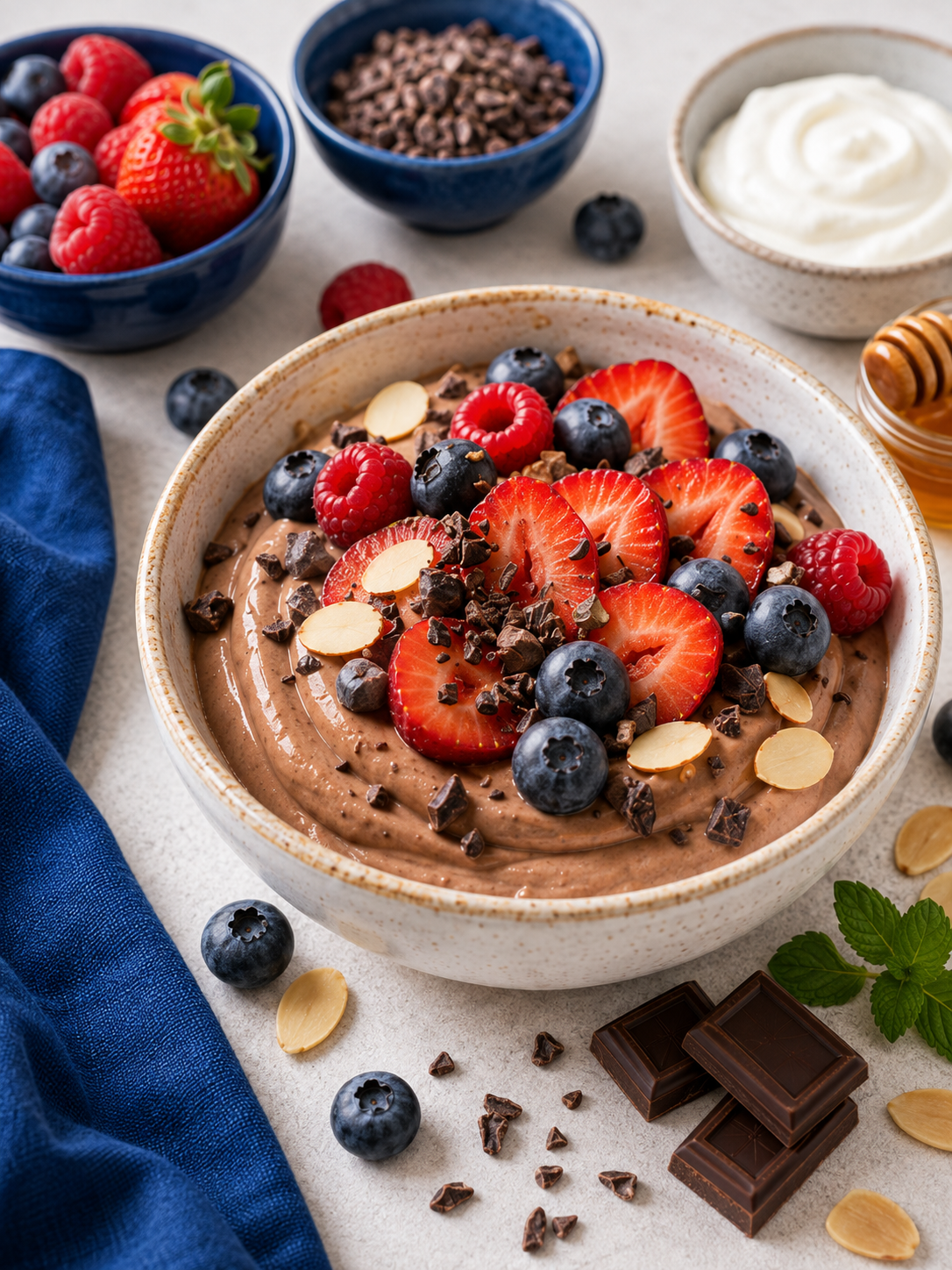 Chocolate Berry Protein Yogurt Bowl