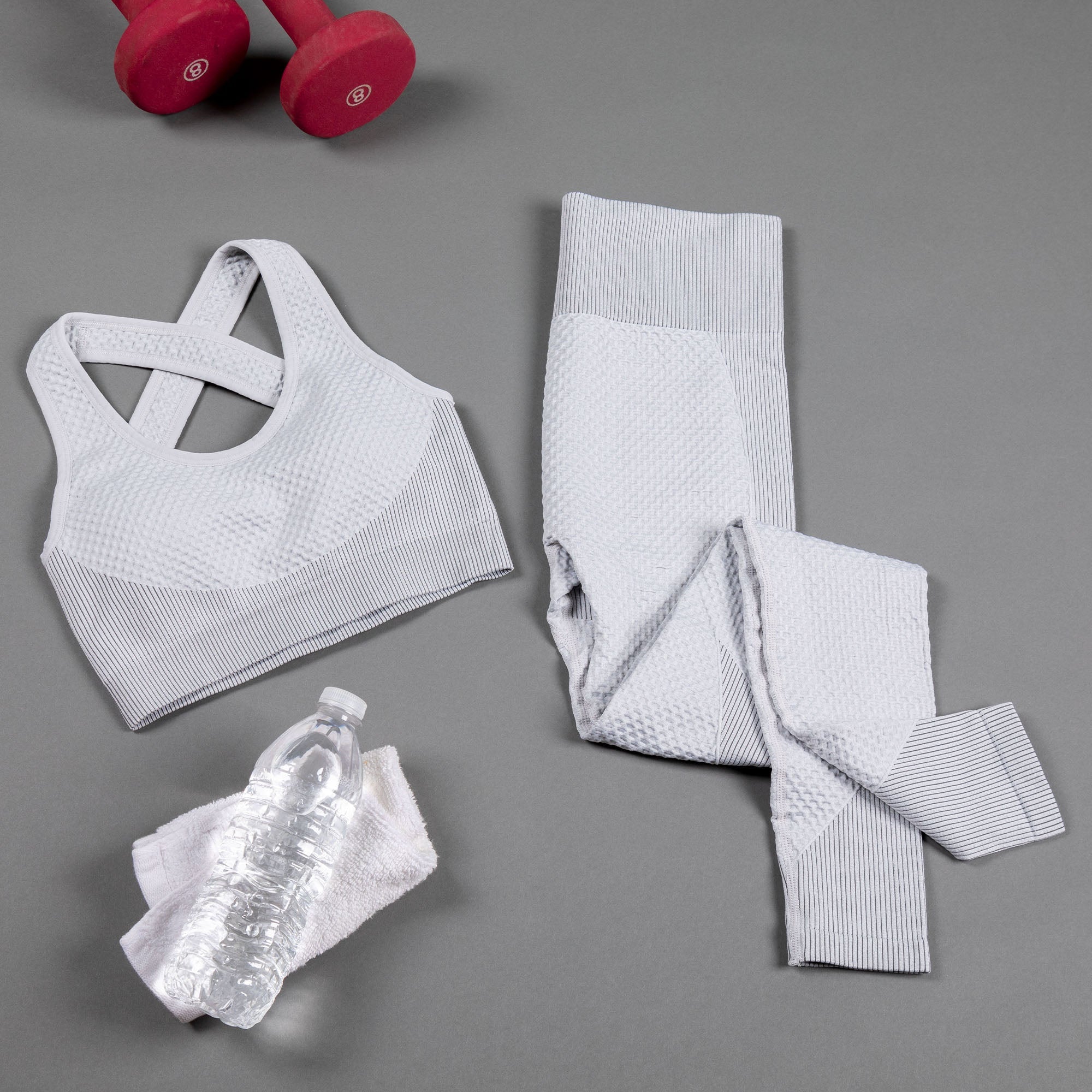 Textured Leggings & Sports Bra Pilates Set