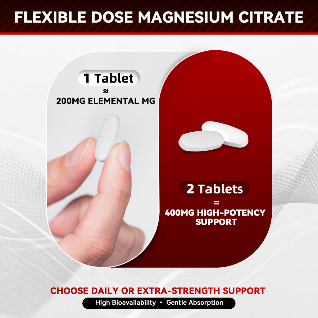 Magnesium Citrate, 400mg, Heart Health Support, 100 vegetarian Tablets