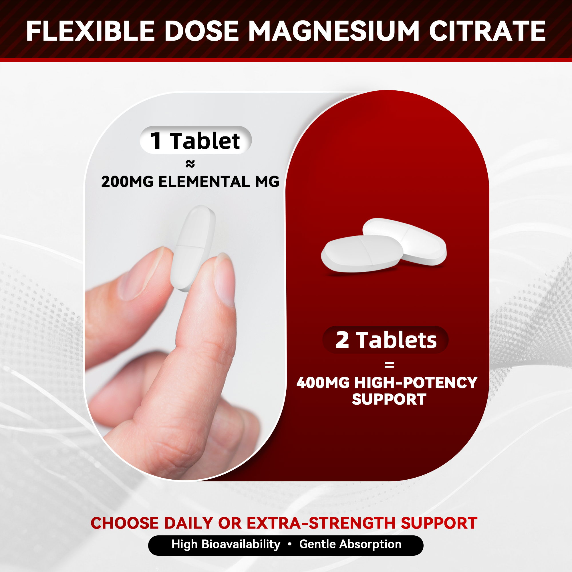 Magnesium Citrate, 400mg, Heart Health Support, 100 vegetarian Tablets