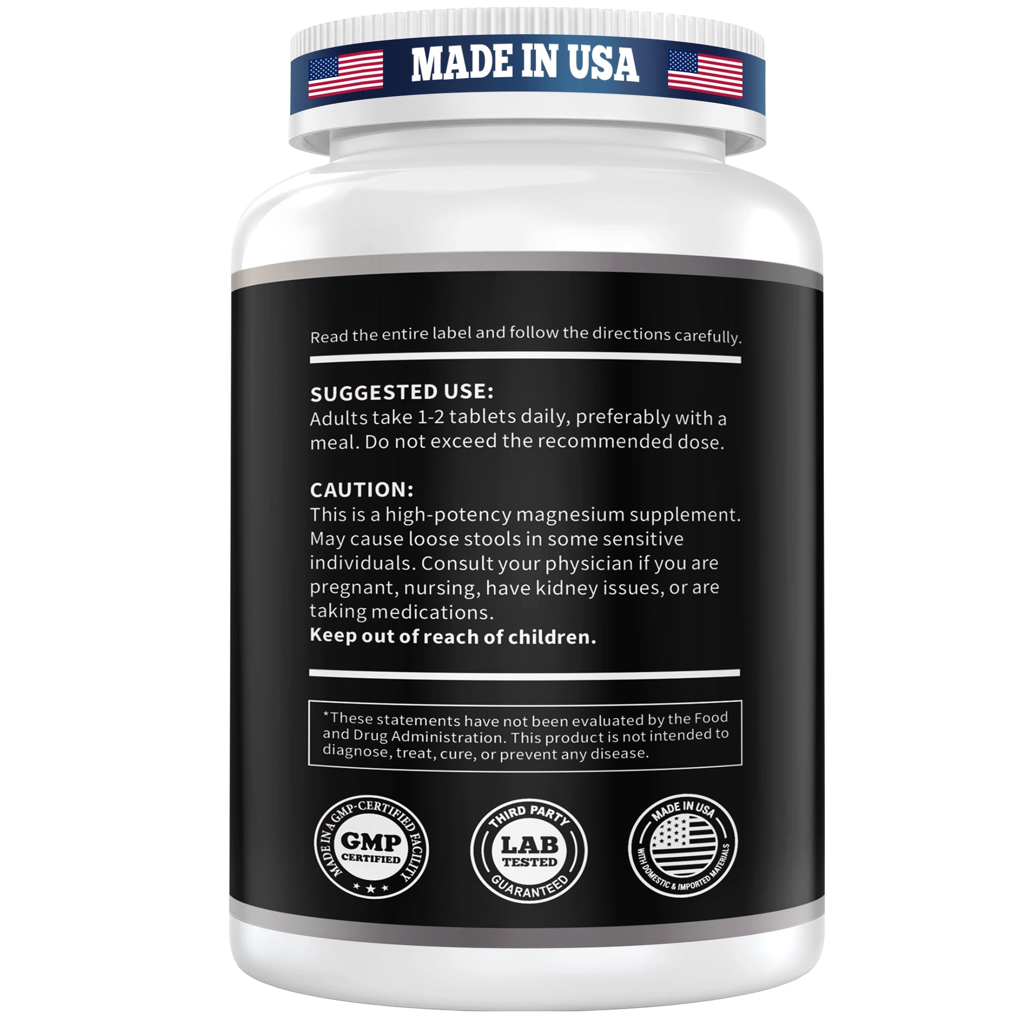 Magnesium Citrate, 400mg, Heart Health Support, 100 vegetarian Tablets