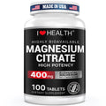 Magnesium Citrate, 400mg, Heart Health Support, 100 vegetarian Tablets