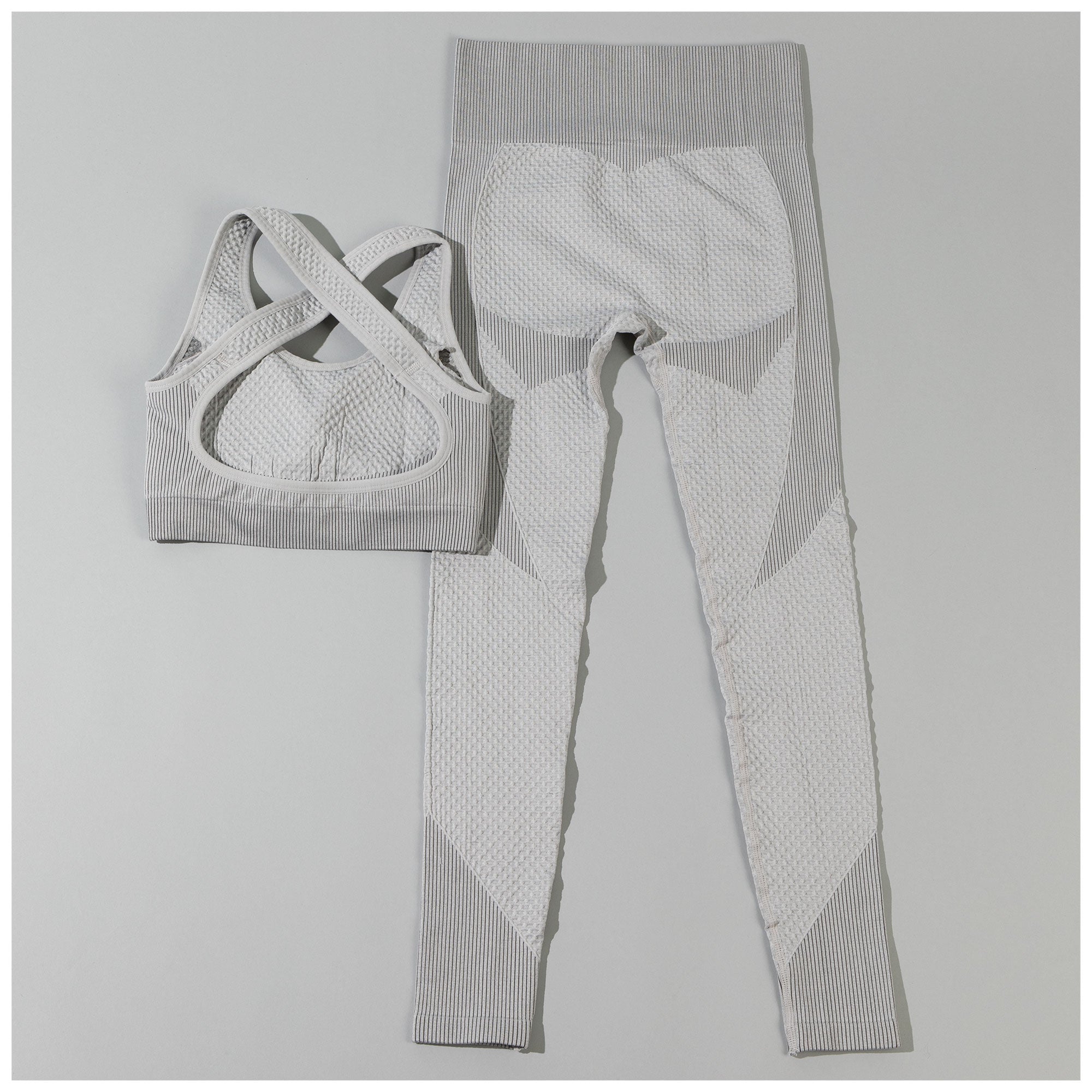 Textured Leggings & Sports Bra Pilates Set