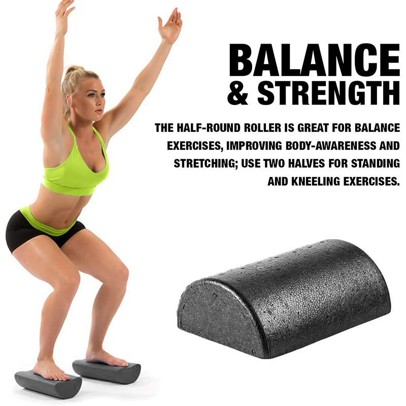 EPP Half Round Foam Roller – Yoga & Muscle Massage Tool