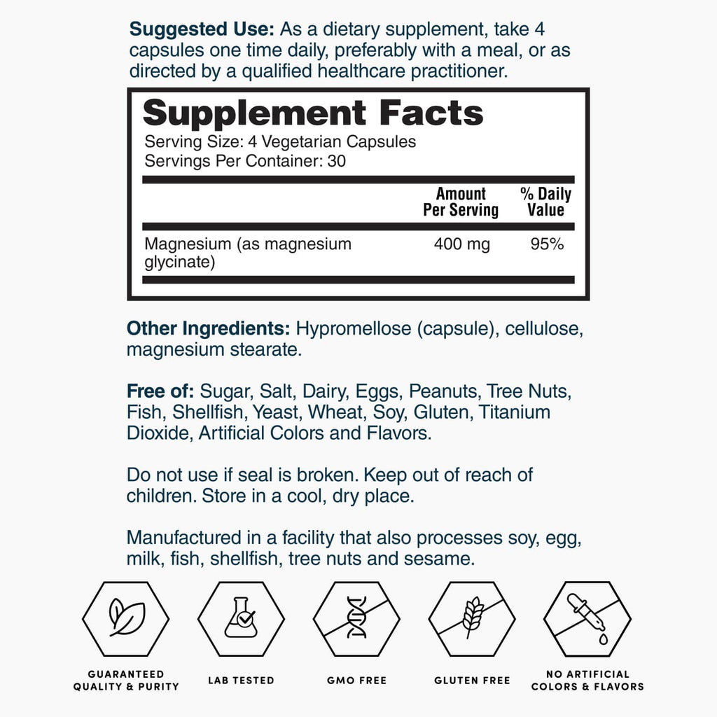 Nature's Lab Gold Magnesium Glycinate - 120 Capsules