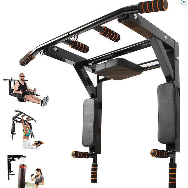 Wall-Mounted Sandbag Rack & Pull-Up Bar Fitness Equipment