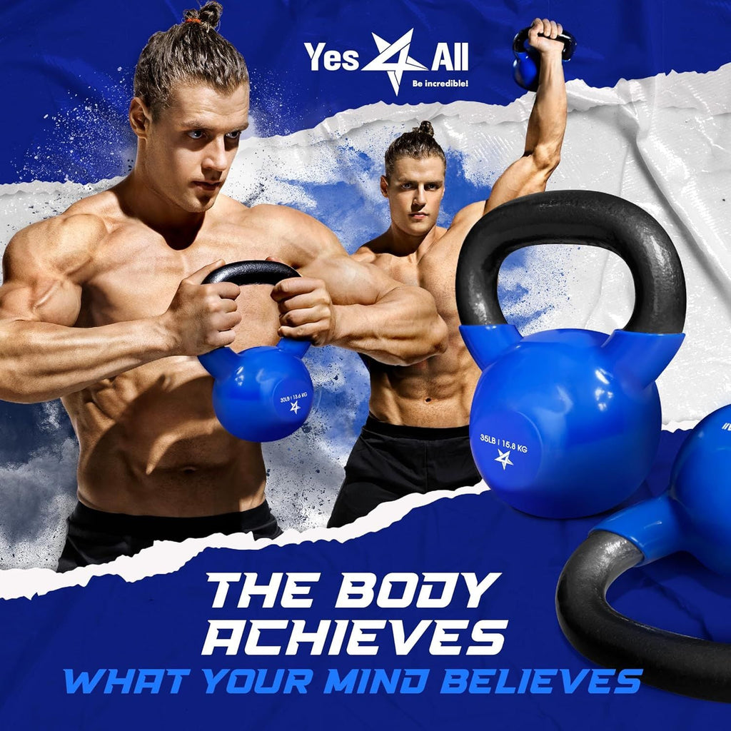 Vinyl Coated Cast Iron Kettlebell (5–100 LB) – Strength Training