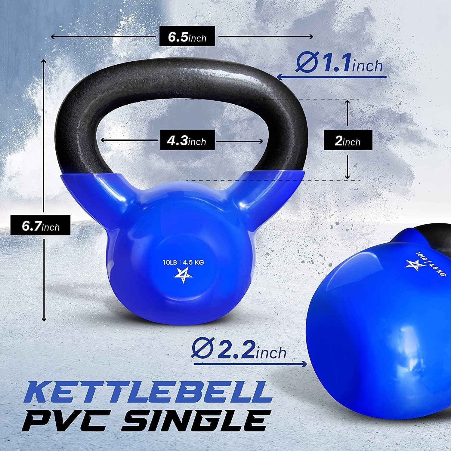 Vinyl Coated Cast Iron Kettlebell (5–100 LB) – Strength Training