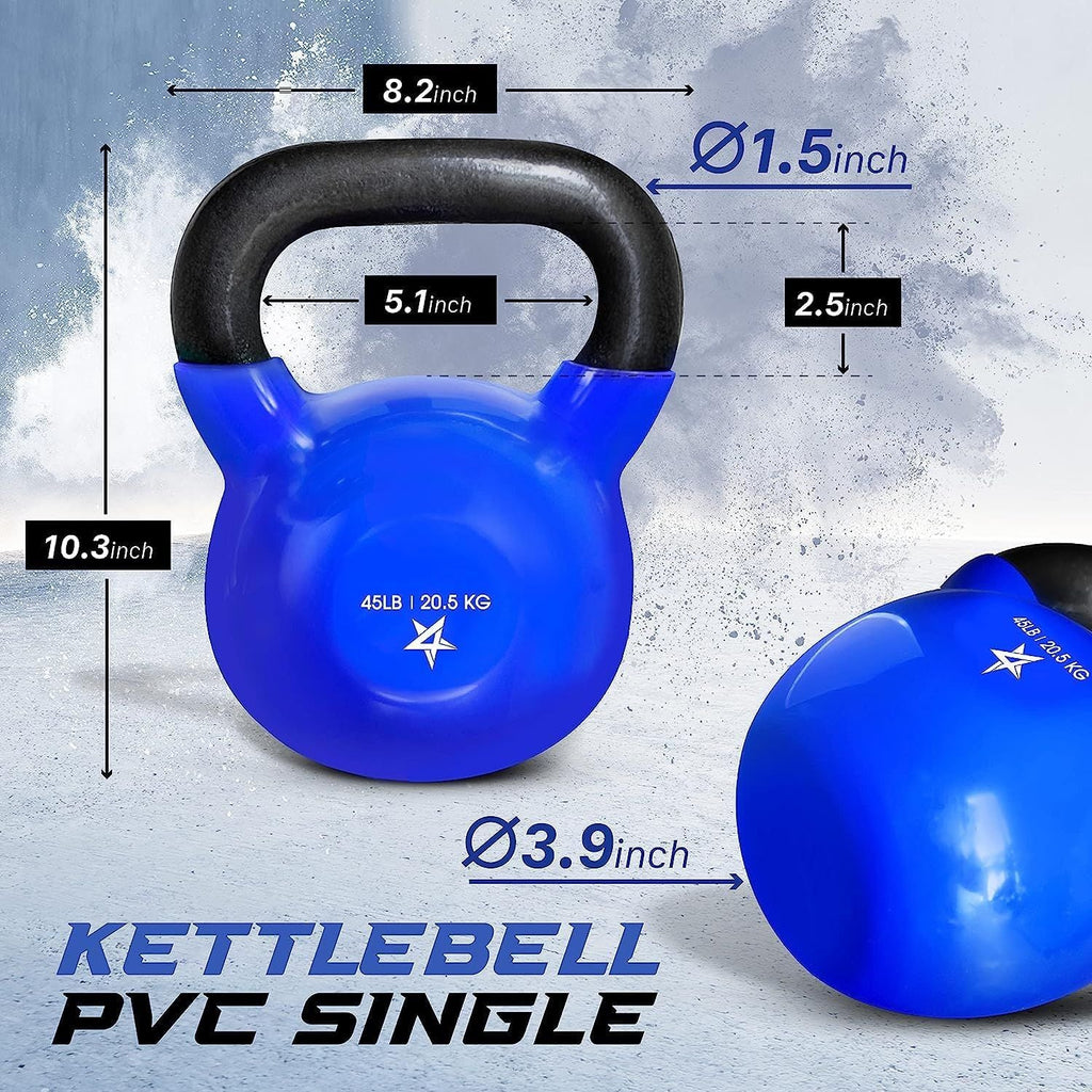 Vinyl Coated Cast Iron Kettlebell (5–100 LB) – Strength Training