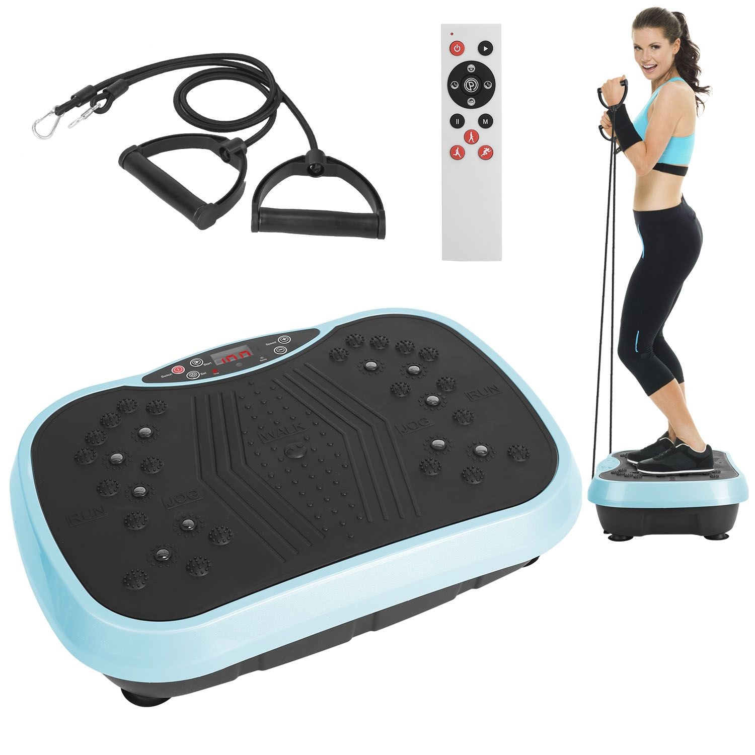 Vibration Exercise Machine With Resistant Bands Remote Control