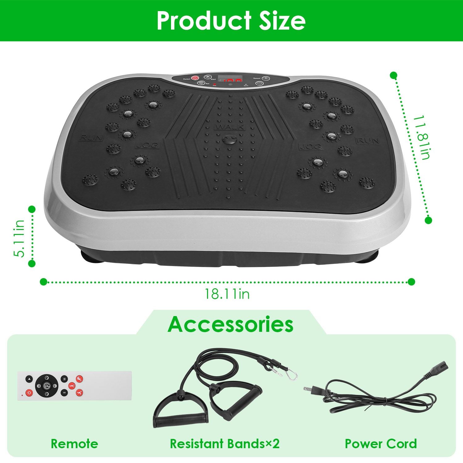 Vibration Exercise Machine With Resistant Bands Remote Control
