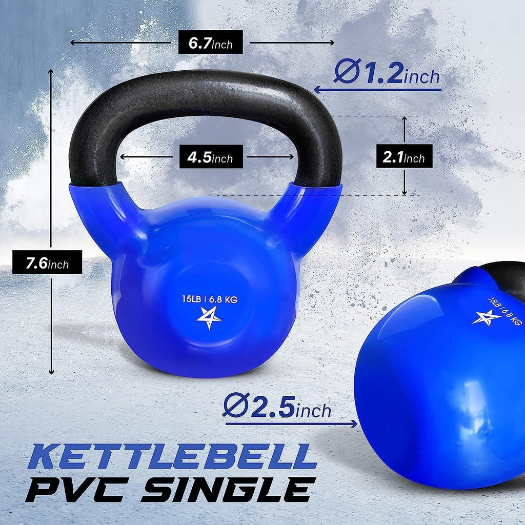 Vinyl Coated Cast Iron Kettlebell (5–100 LB) – Strength Training
