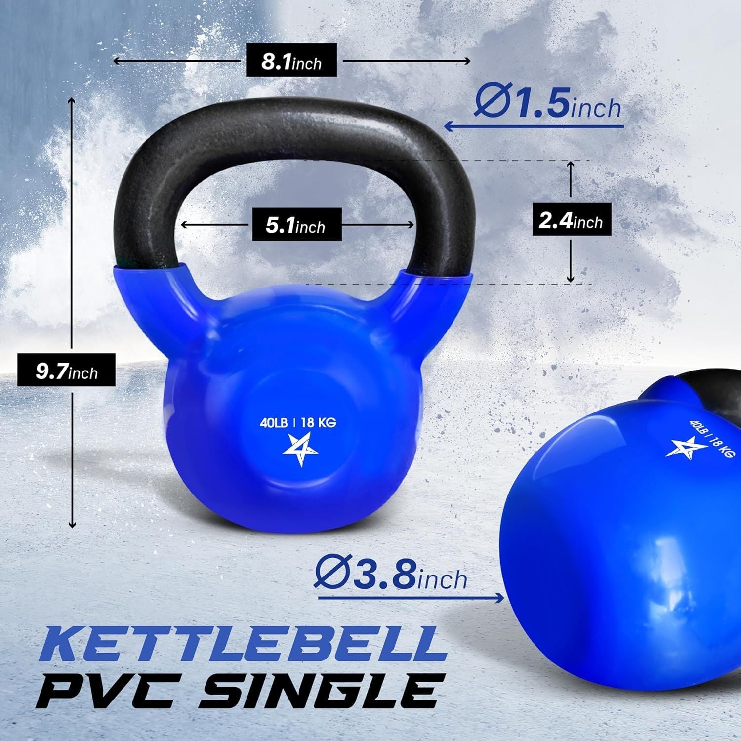 Vinyl Coated Cast Iron Kettlebell (5–100 LB) – Strength Training