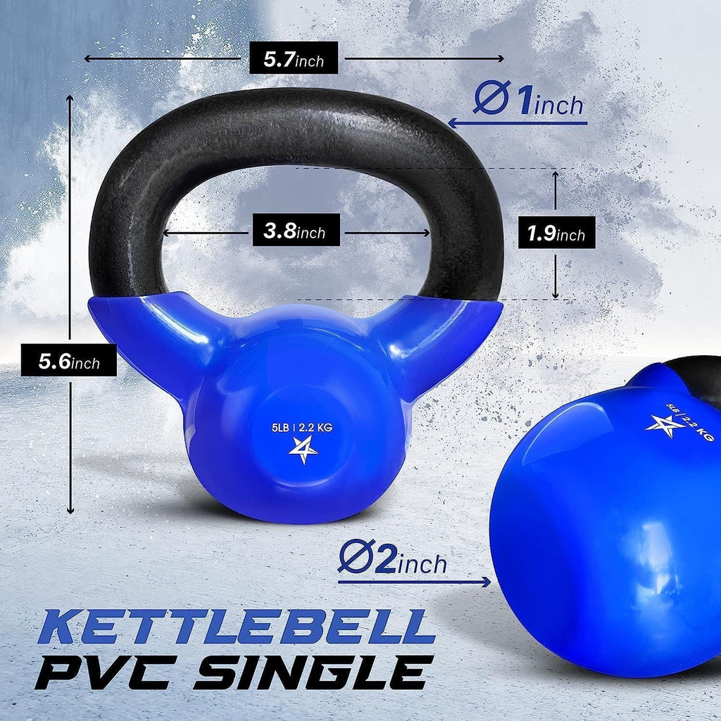 Vinyl Coated Cast Iron Kettlebell (5–100 LB) – Strength Training