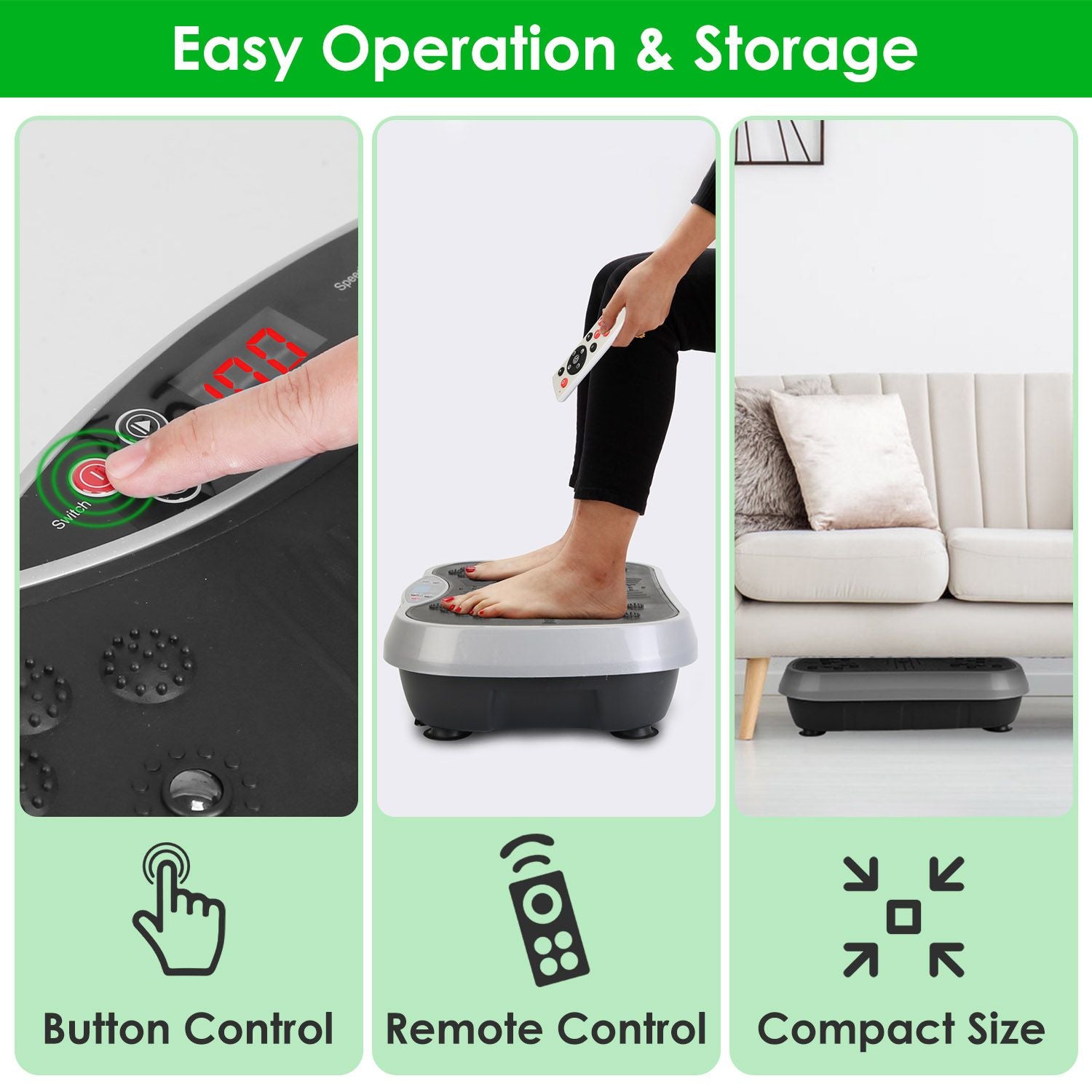Vibration Exercise Machine With Resistant Bands Remote Control