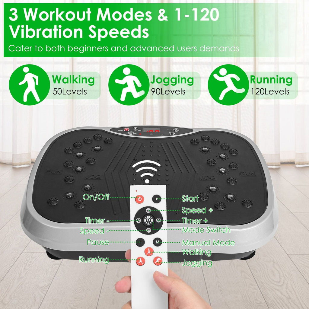 Vibration Exercise Machine With Resistant Bands Remote Control