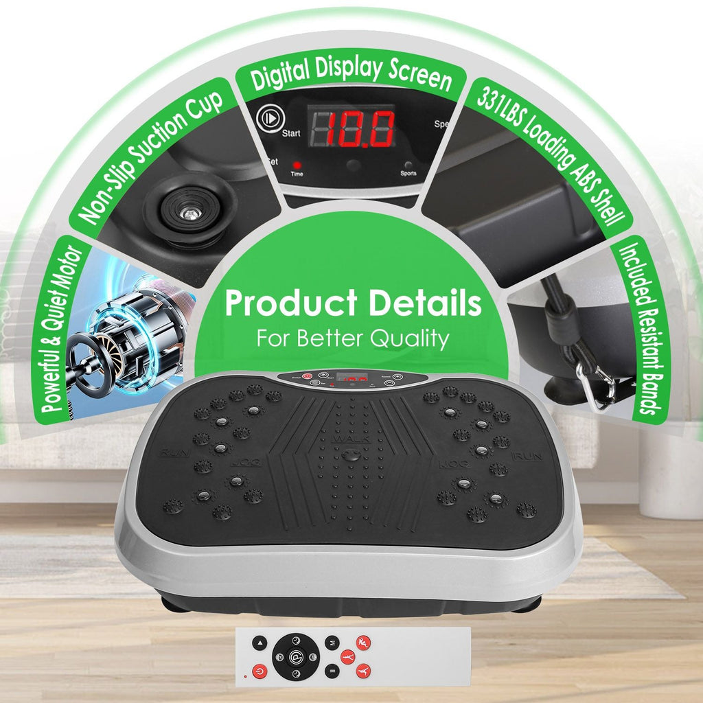 Vibration Exercise Machine With Resistant Bands Remote Control