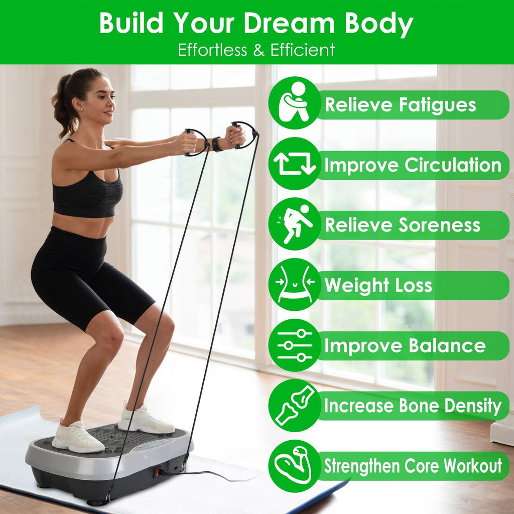 Vibration Exercise Machine With Resistant Bands Remote Control