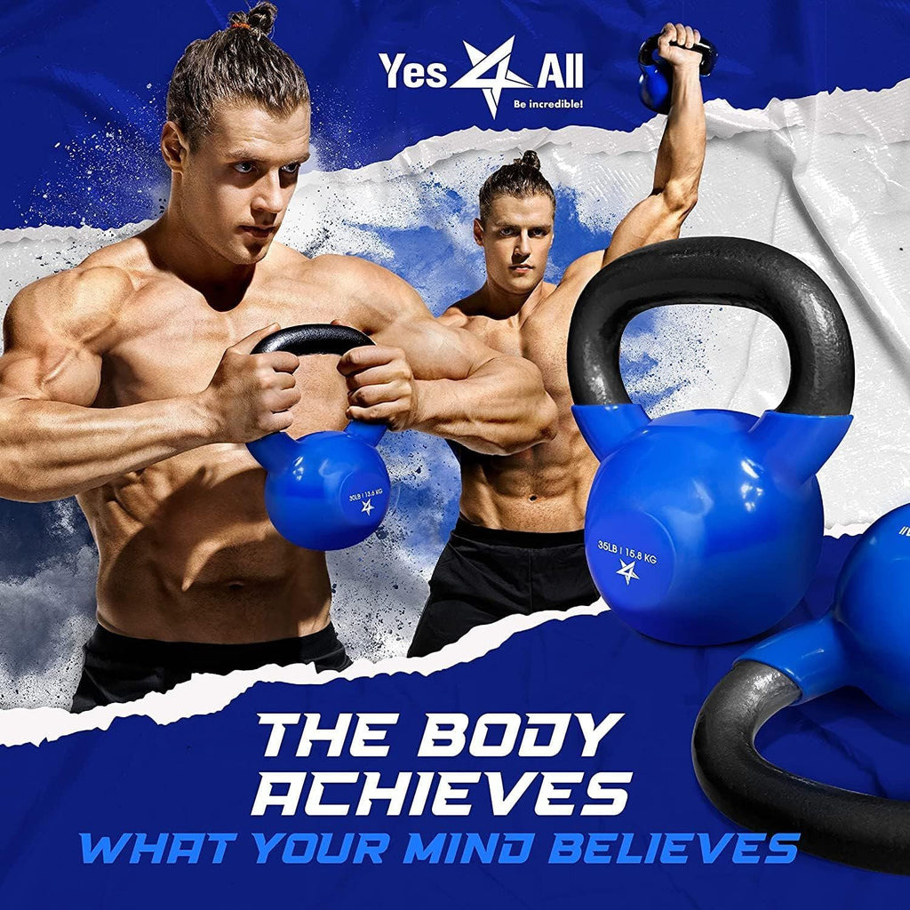 Vinyl Coated Cast Iron Kettlebell (5–100 LB) – Strength Training