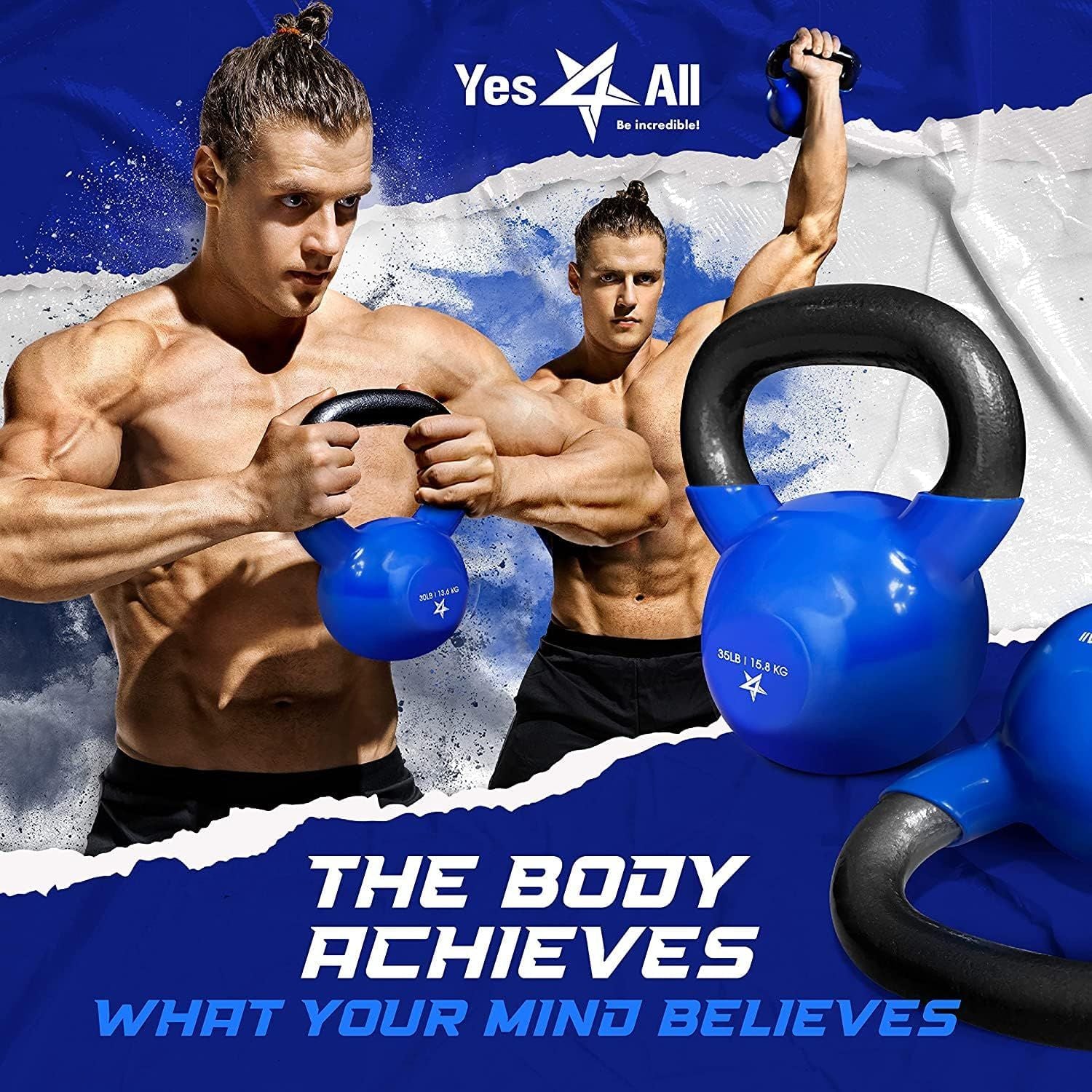 Vinyl Coated Cast Iron Kettlebell (5–100 LB) – Strength Training