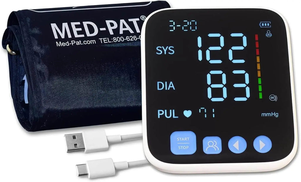 Med-Pat Arm Blood Pressure Monitor – One-Touch BP Machine