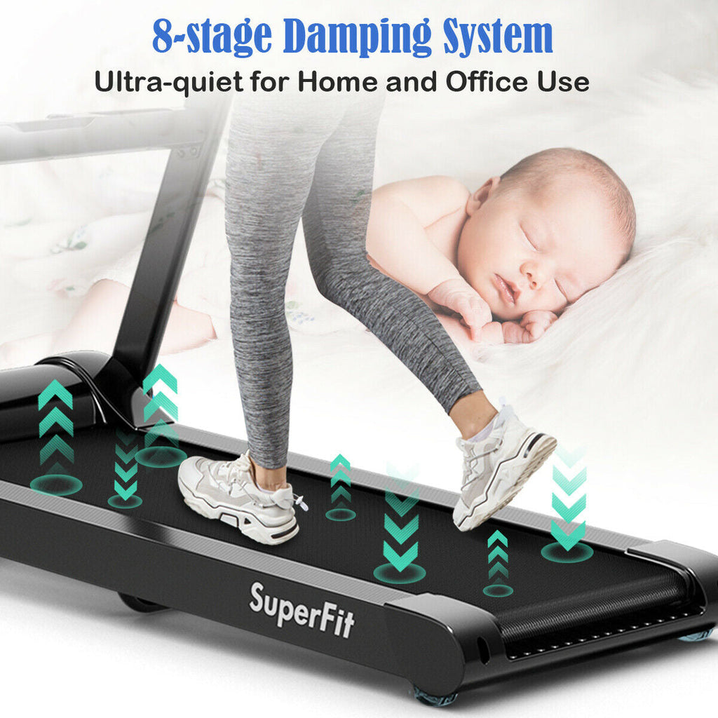 Folding Treadmill with Bluetooth Speaker-Black